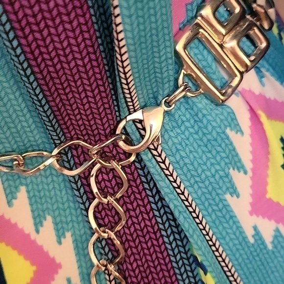 Vtg 1980s Geometric Cubism Metal Punk Glam Rock Disco Chain Belt